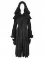 Black Gothic Vintage Fur Warm Hooded Long Cape Coat for Women