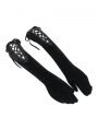 Black Gothic Vintage Full Finger Velvet Lace-Up Gloves