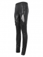 Black Gothic Brocade Pattern Hollow out Leggings for Women