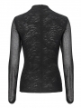 Black Gothic Punk Sexy Mesh Sleeve Fitted Top for Women