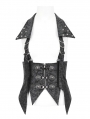 Black Gothic Punk Studded Underbust Corset Style Waistcoat for Women