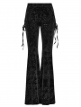 Black Gothic Vintage Dark Jacquard Long Flare Pants for Women