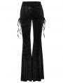 Black Gothic Vintage Dark Jacquard Long Flare Pants for Women