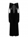 Black Vintage Gothic Gorgeous Velvet Lace Applique Long Party Dress