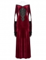 Red Vintage Gothic Gorgeous Velvet Lace Applique Long Party Dress