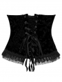 Black Gorgeous Velvet Gothic Printing Underbust Corset Waistband