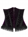 Black and Violet Gorgeous Velvet Gothic Printing Underbust Corset Waistband