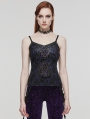 Black and Violet Gothic Leopard Print Camisole for Women
