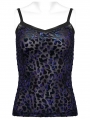 Black and Violet Gothic Leopard Print Camisole for Women