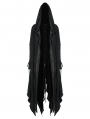 Black Gothic Decadent Layered Hooded Long Trench Coat for Women