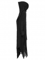 Black Gothic Decadent Layered Hooded Long Trench Coat for Women