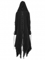 Black Gothic Decadent Layered Hooded Long Trench Coat for Women