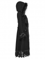 Black Gothic Gorgeous Fur Long Hooded Winter Coat for Women