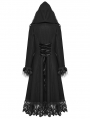 Black Gothic Gorgeous Fur Long Hooded Winter Coat for Women