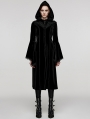 Black Vintage Gothic Gorgeous Velvet Long Hooded Coat for Women