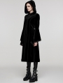 Black Vintage Gothic Gorgeous Velvet Long Hooded Coat for Women