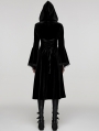 Black Vintage Gothic Gorgeous Velvet Long Hooded Coat for Women