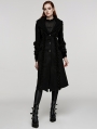 Black Vintage Gothic Single Breasted Lapel Long Coat for Women