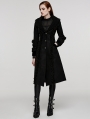 Black Vintage Gothic Single Breasted Lapel Long Coat for Women