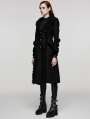 Black Vintage Gothic Single Breasted Lapel Long Coat for Women