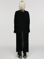 Black Gothic Asymmetric Side Slit Loose Long Cardigan for Women