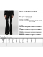 Black Gothic Punk Pattern Slim Fit Flared Trousers for Women