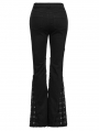 Black Gothic Punk Cage Decadent Flared Pants for Women