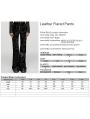 Black Gothic Fashion Printed Faux Leather Flared Pants for Women