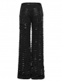 Black Gothic Punk Decadent Splicing Wide Leg Trousers for Women