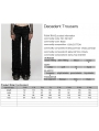 Black Gothic Punk Decadent Splicing Wide Leg Trousers for Women