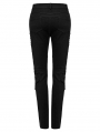 Black Gothic Punk Segmental Tapered Cage Pants for Women
