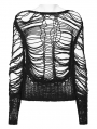 Black Gothic Punk Decadent Sexy Hollow Short Sweater for Women
