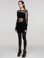 Black Gothic Punk Decadent Sexy Hollow Out Long Sweater for Women