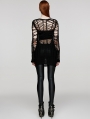 Black Gothic Punk Decadent Sexy Hollow Out Long Sweater for Women