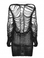 Black Gothic Punk Decadent Sexy Hollow Out Long Sweater for Women