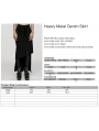 Black Gothic Punk Heavy Metal Utility 3D Pocket Denim Skirt