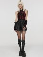 Black and Red Gothic Punk Sexy Spider Web Short Dress