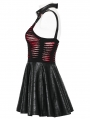 Black and Red Gothic Punk Sexy Spider Web Short Dress