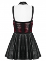 Black and Red Gothic Punk Sexy Spider Web Short Dress