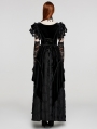 Black Gothic Velvet Pointed Dress with Detachable Lace Gloves