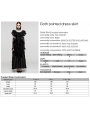 Black Gothic Velvet Pointed Dress with Detachable Lace Gloves