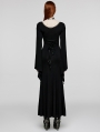 Black Gothic Elegant Sexy V-Neck Lace Applique Long Party Dress