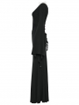 Black Gothic Elegant Sexy V-Neck Lace Applique Long Party Dress