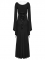 Black Gothic Elegant Sexy V-Neck Lace Applique Long Party Dress