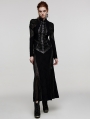 Black Gothic Decadent Sexy Mesh Splicing Long Sleeve Dress