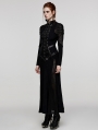 Black Gothic Decadent Sexy Mesh Splicing Long Sleeve Dress