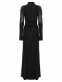 Black Gothic Decadent Sexy Mesh Splicing Long Sleeve Dress