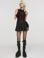 Black and Red Spider Pattern Mesh Gothic Cutout Gloves