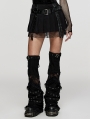 Black Gothic Daily Lace Flared Leg Warmers for Women
