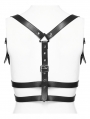 Black Gothic Punk Y-Shaped Back PU Leather Shoulder Harness